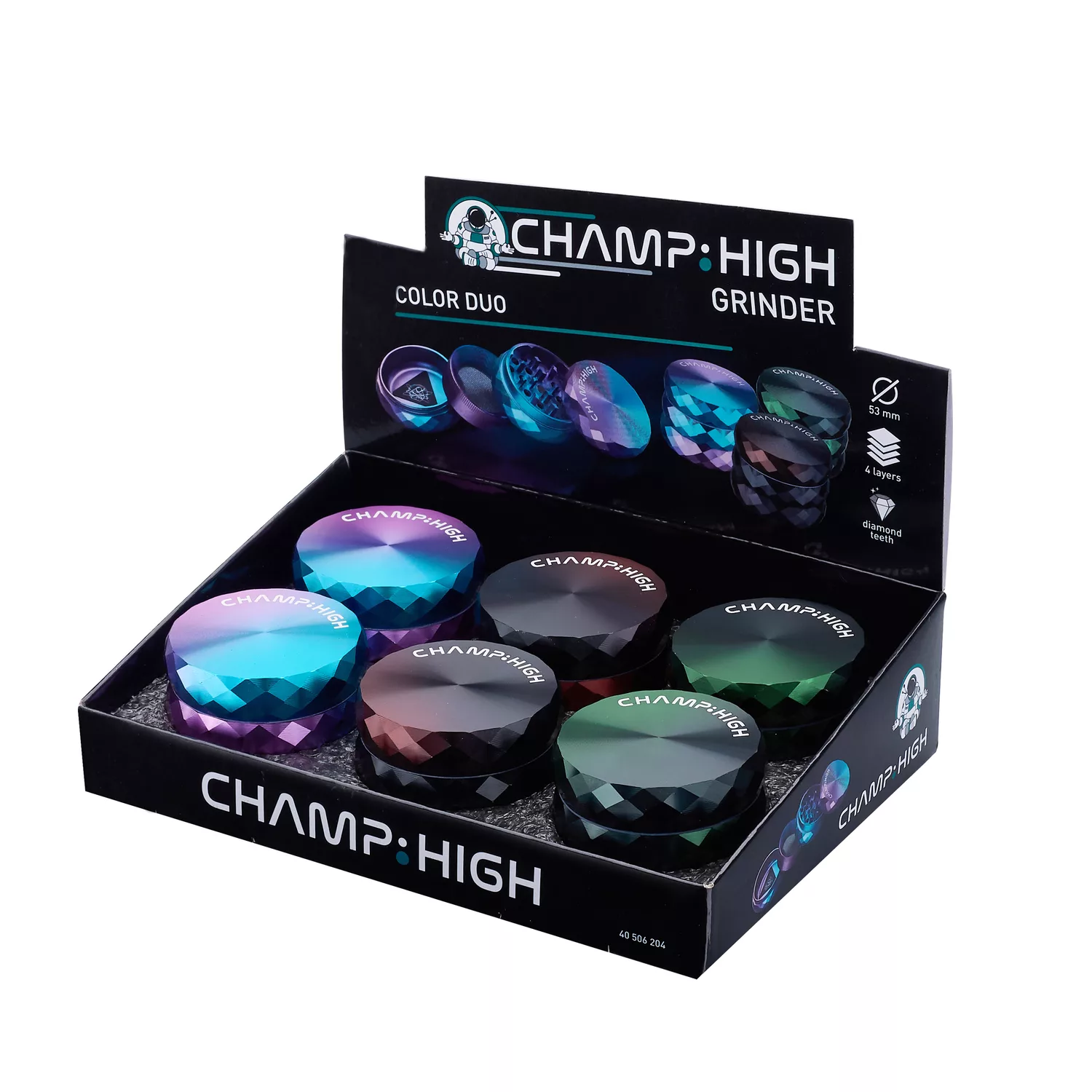 Champ High – Color Duo Alu Grinder 53mm (6 Stk.)