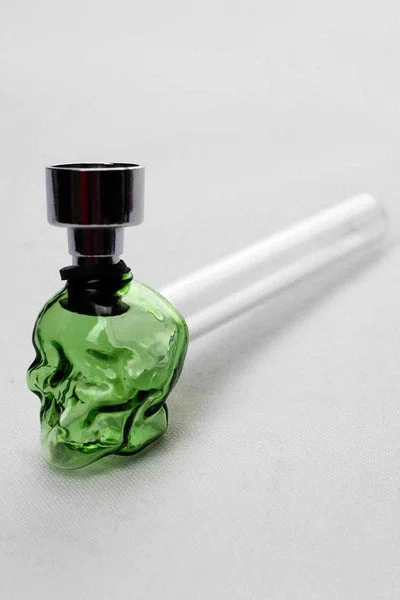 4″ Skull Glass tube pipe with metal screen display box – Bild 5