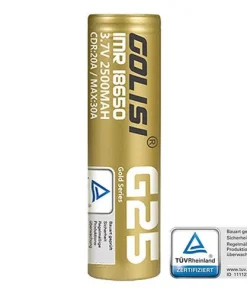 Alternative view of Golisi G25 18650 20A 2500mAh Akku